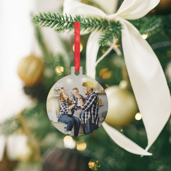 palline di natale in legno con foto