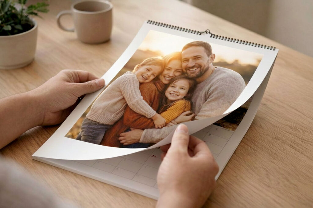 calendario mensile personalizzato con foto di famiglia