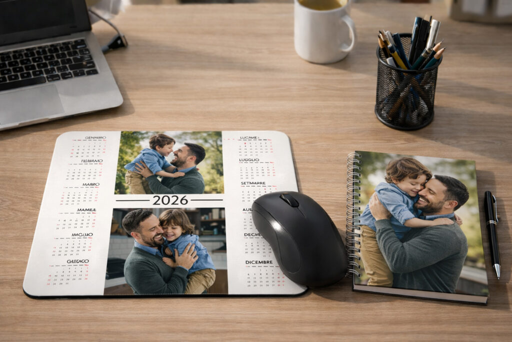 mousepad con calendario e agenda settimanale per festa del papà