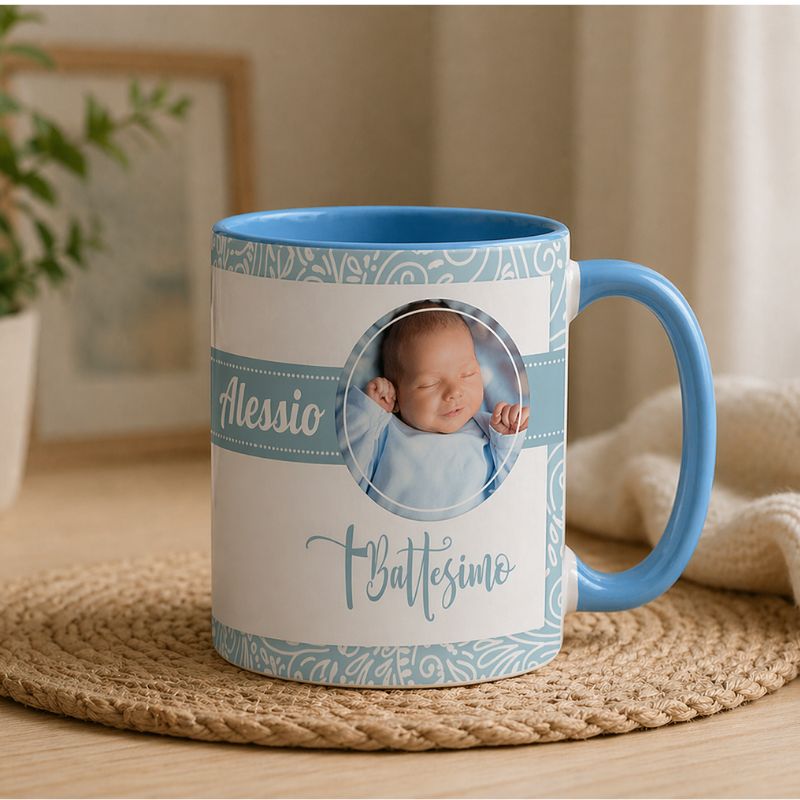 tazza bomboniera personalizzata per battesimo