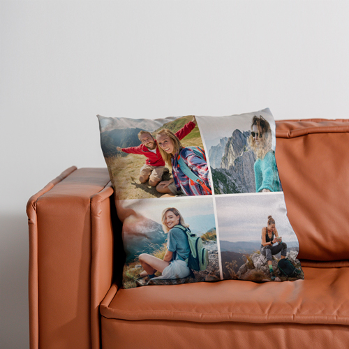 cuscino personalizzato con collage di foto delle vacanze