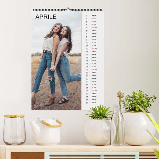 calendario personalizzato con foto vacanze