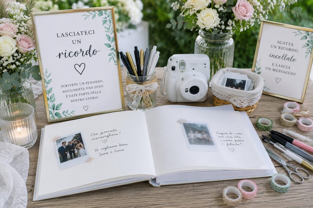angolo guestbook per invitati matrimonio