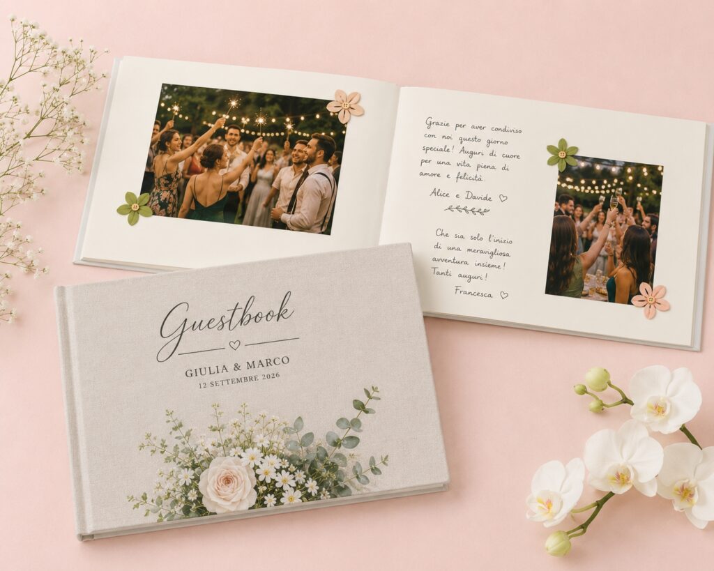 album fotografico rettangolare per dediche invitati